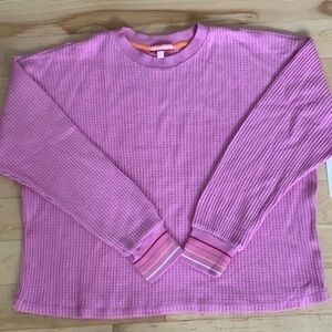 Soft Magenta Waffle Knit Top PJ Salvage small oversized